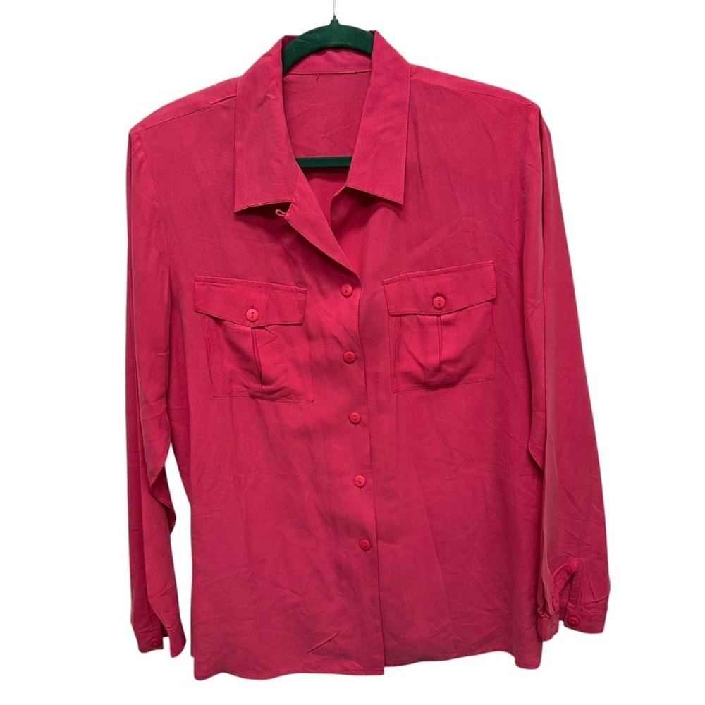 Anna & Frank women’s pink silk blouse button up medium